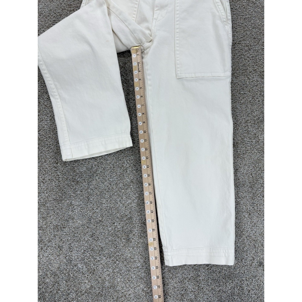 Everlane Straight Crop Utility Pant Womens 6 Bone White High Rise Organic Cotton - Picture 8 of 10